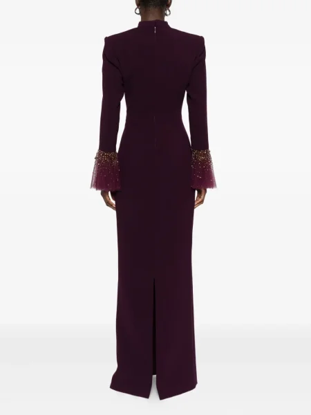 Rochie maxi Jean-louis Sabaji cu maneci evazate de costum roșu