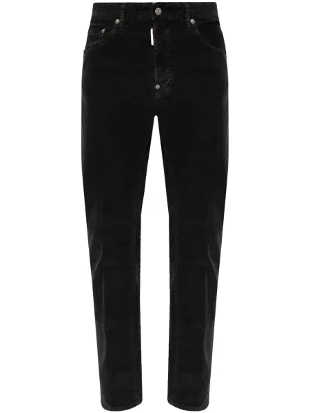 Дънки Dsquared2 от рипсено кадифе черно