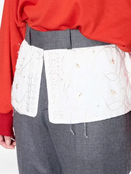 Pantaloni Kolor cu broderie gri
