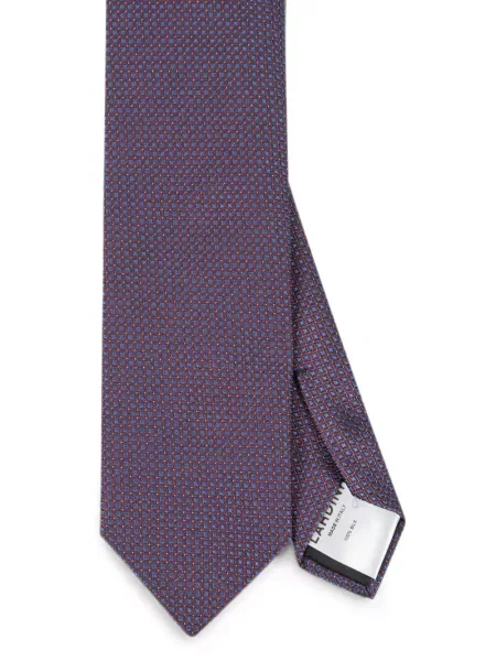 Cravată Lardini de mătase cu imprimeu geometric violet