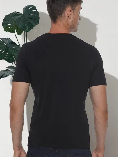 Tricou Dewberry cu decolteu în V negru