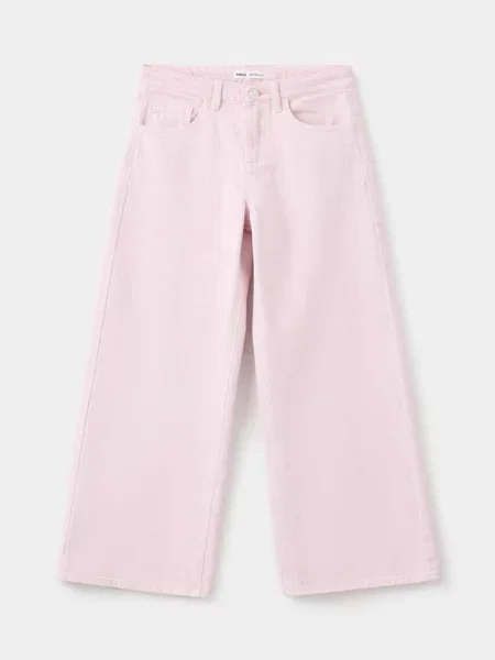Dżinsy wide leg Dzieci 12 MANGO KIDS różowy