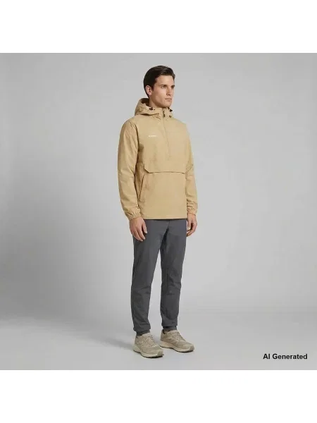 Anorak Mammut cu glugă de drumeție bej