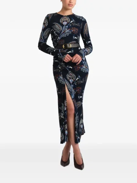 Rochie maxi Cara Cara cu imagine cu model paisley albastru