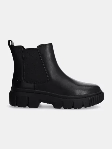 Kožne gležnjače Timberland Greyfield Chelsea za žene ravni potplat crna