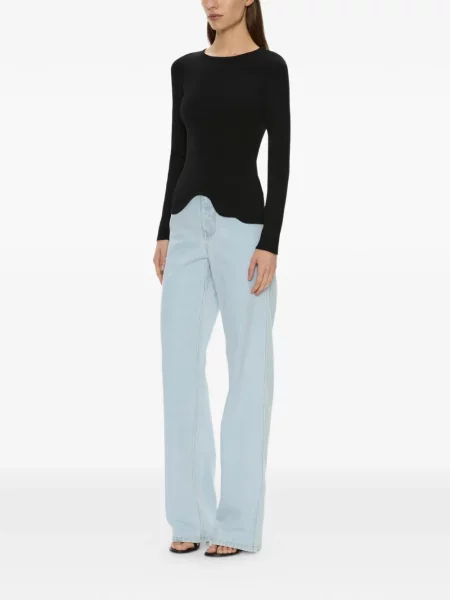 Lung top Christopher Esber asimetric negru