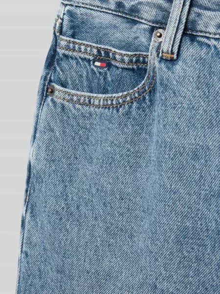Szorty jeansowe z 5 i wyhaftowanym logo Tommy Hilfiger Teens niebieskie