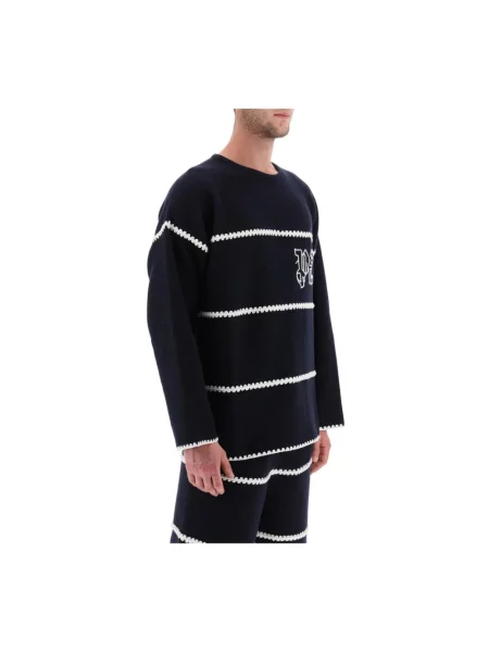 Sweter Palm Angels wełniany niebieski