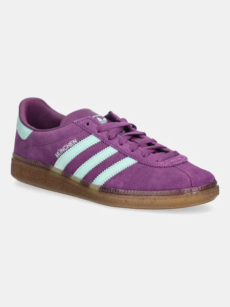 Adidas Originals sneakers din piele întoarsă Muenchen violet