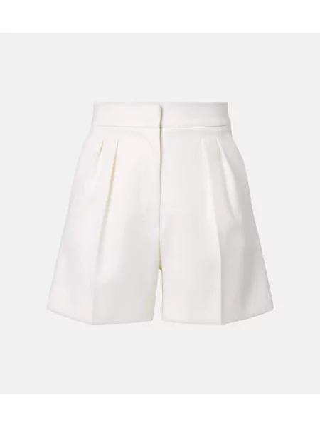 Pantaloni scurți Max Mara de lână alb