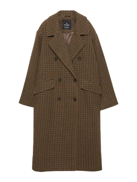 Pull&Bear Palton de primăvară-toamnă maro / maro deschis negru