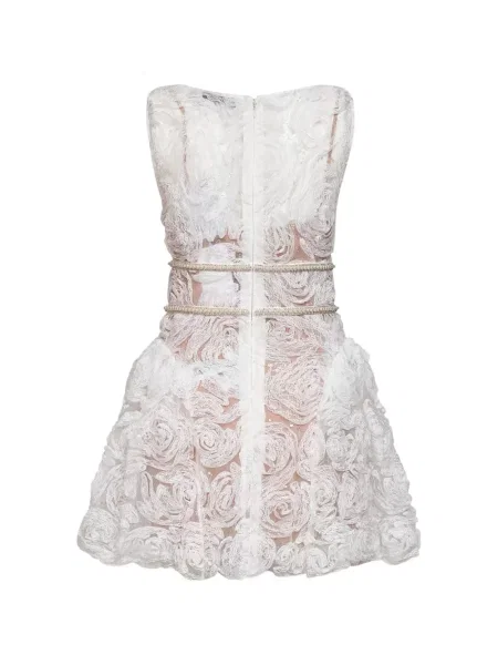 Rochie mini Self-portrait din dantelă alb