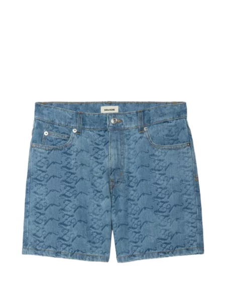 Pantaloni scurți din denim Zadig&voltaire cu imagine albastru
