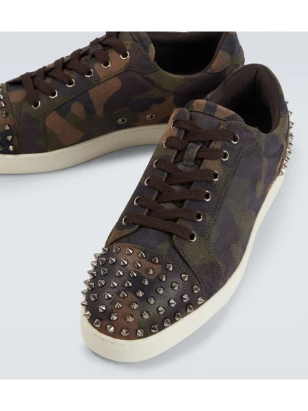 Semišové maskáčové tenisky Christian Louboutin zelená