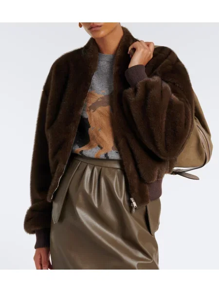 Geacă bomber Stella Mccartney maro