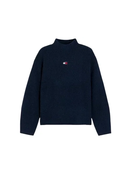 Tommy Jeans Sweter Badge Granatowy niebieski