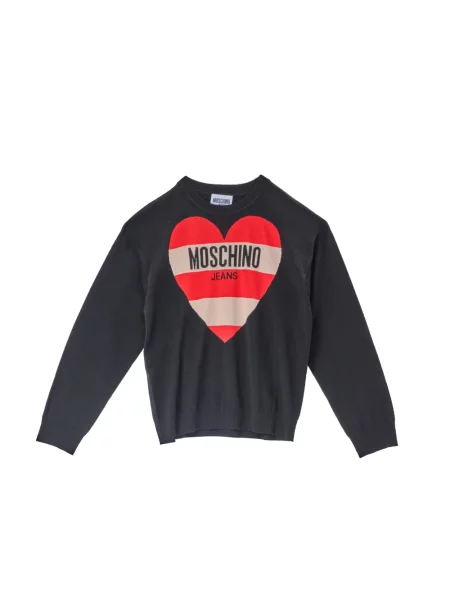Sweter Moschino z logo czarny