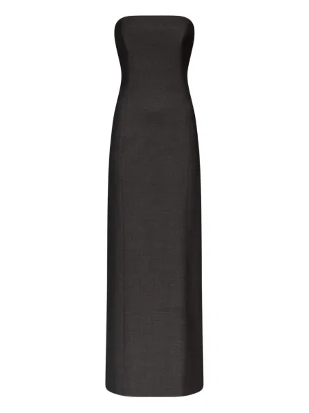 Rochie midi Loulou De Saison fără bretele gri