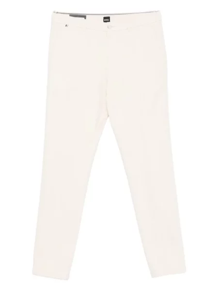 Pantaloni Boss din țesătură twill alb