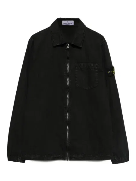 Dětska košilová bunda Stone Island černá