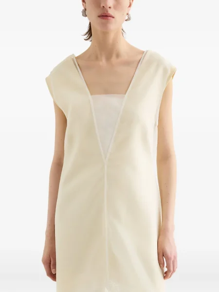 Kostiumas midi suknelė Jil Sander be rankovių iki kelių balta
