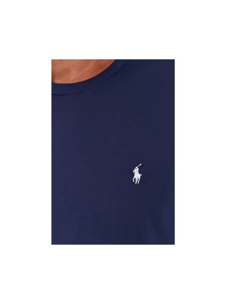 Bluzka z długim rękawem z bawełny z wyhaftowanym logo Polo Ralph Lauren niebieska