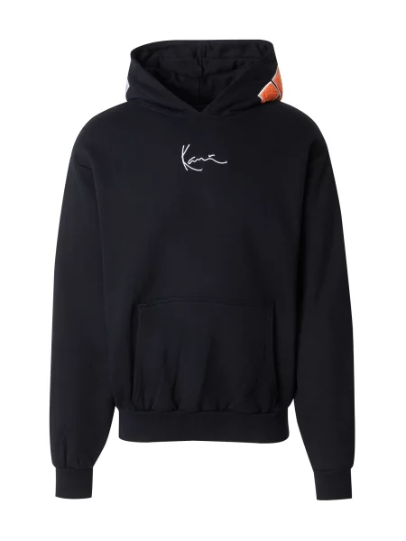 Mikina Karl Kani Small Signature Patch OS Hoodie Black M bílá