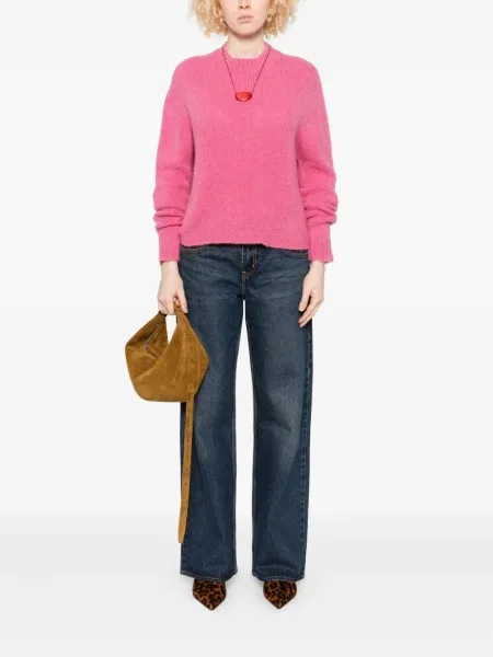 Pulover Twinset cu decolteu rotund roz