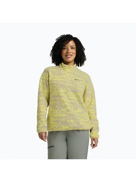 Hanorac de drumeție pentru femei Jack Wolfskin Big Sky Half Zip lemon ice