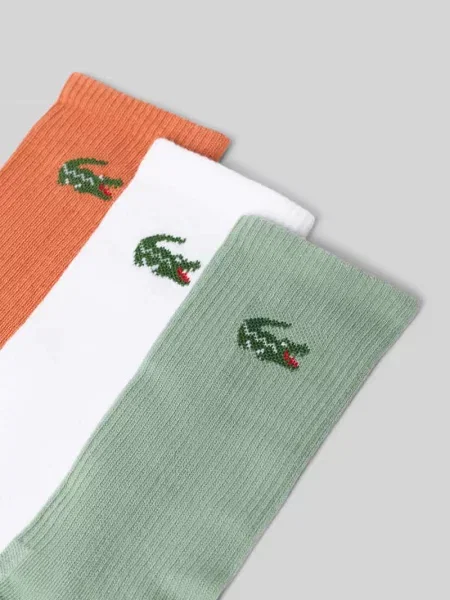 Skarpety z mieszanki bawełny w zestaw 3 szt. Lacoste pomarańczowe