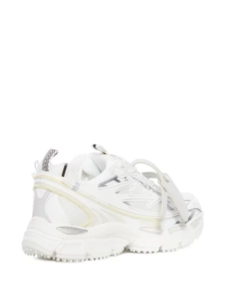 Sneakerși Off-white cu șireturi din piele alb