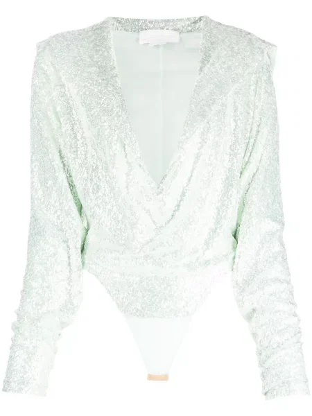 Lung body Genny cu paiete verde