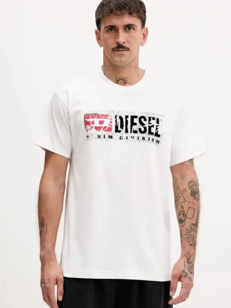 Diesel tricou din cu imprimeu alb