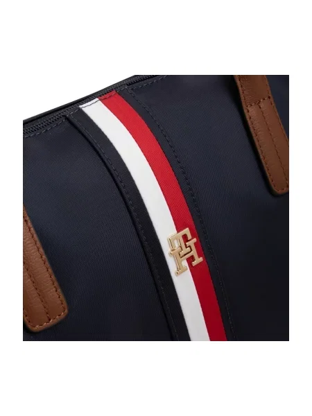 Kabelka Tommy Hilfiger Popette Tote Corp Tmavomodrá modrá