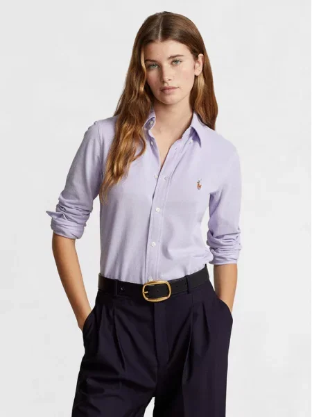 Polo Ralph Lauren Srajca Ls Knt Ox St vijolična