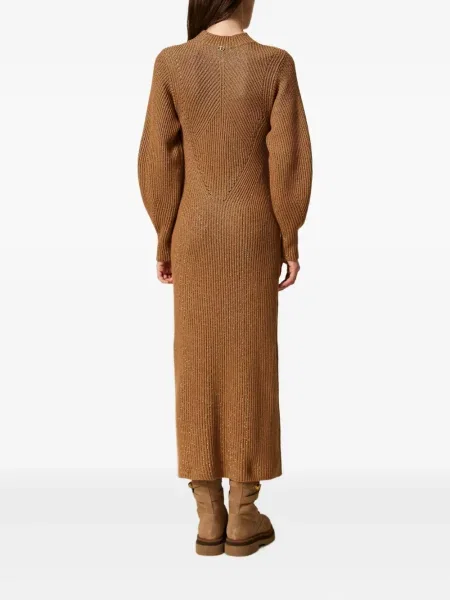 Rochie Twinset tricotate de costum maro