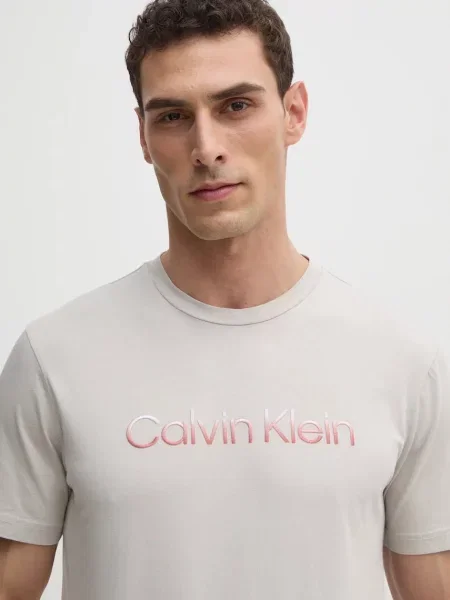 Calvin Klein t-shirt z nadrukiem beżowy