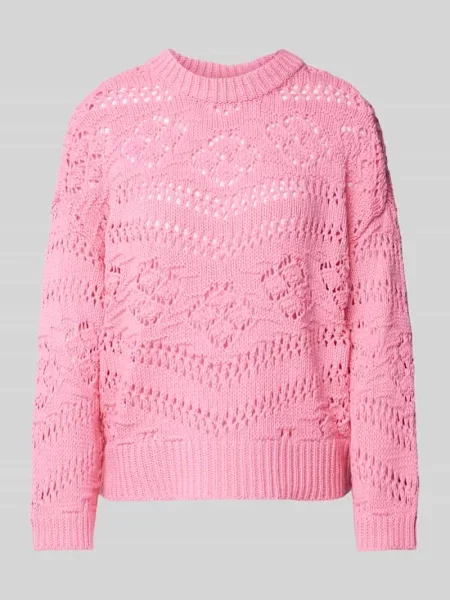 Sweter z dzianiny o kroju podkreślającym figurę z ażurowym wzorem model ‘PCNIANA’ Pieces