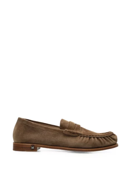 Pantofi loafer Max Mara din piele de căprioară maro