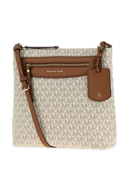 Geanta crossbody Michael Michael Kors din piele cu autograf maro
