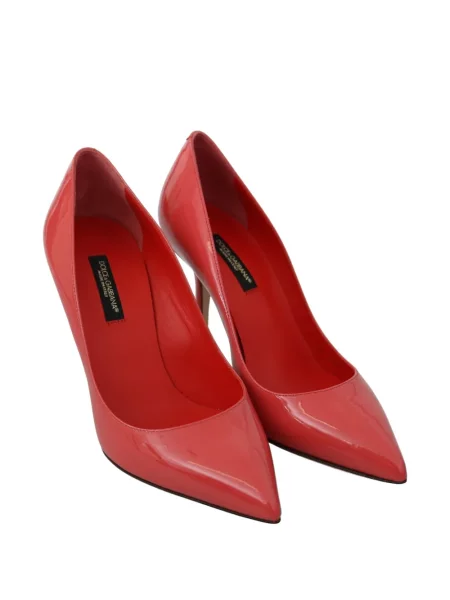 Pantofi cu toc Dolce & Gabbana din piele de lac roz