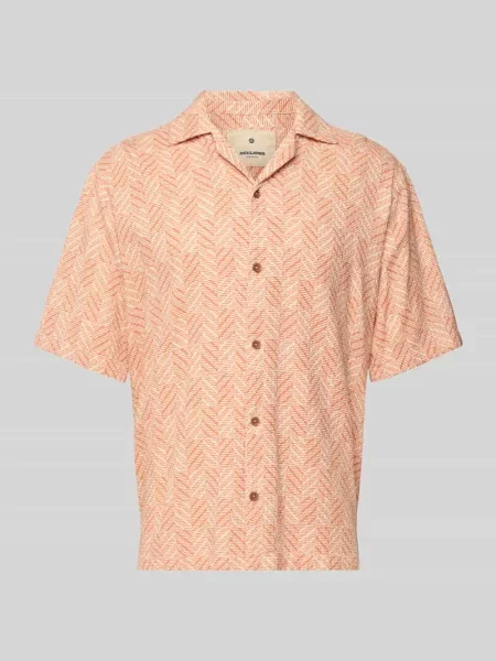 Koszula casualowa o kroju regular fit z kołnierzykiem typu resort model ‘BLUVINCENT’ Jack & Jones Premium pomarańczowa