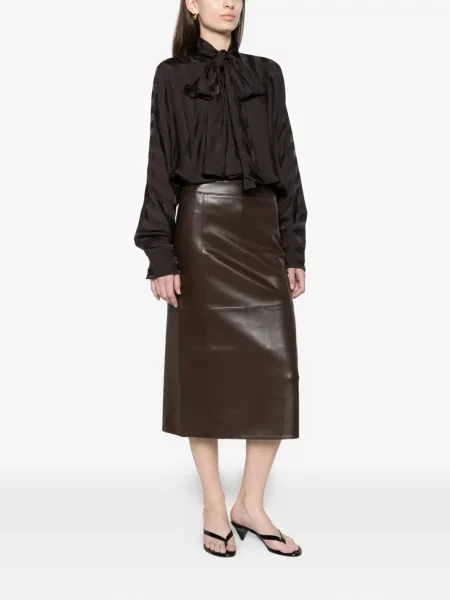 Fustă midi Max Mara din jerseu maro