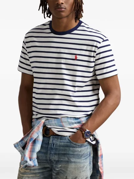 Хавлиени препасан карирана риза Polo Ralph Lauren синьо