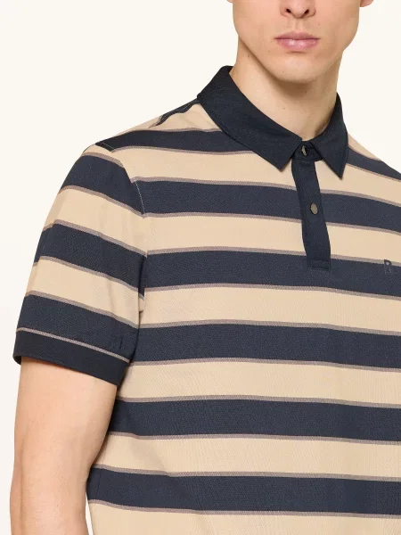 Bogner Piké Polokošile Regular Fit tmavě modrá béžová