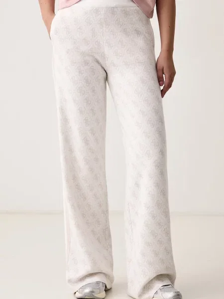 Guess pantaloni de trening pentru femei cu amestec de lână ANEIRA alb