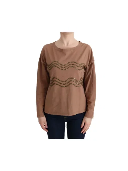 Top John Galliano z nitami brązowy