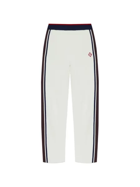 Pantaloni Casablanca cu dungi din jacard alergare alb