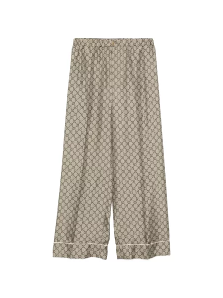 Pantaloni Gucci de mătase cu imagine