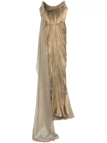 Maksi sukienka maxi Iris Serban garniturowa złota